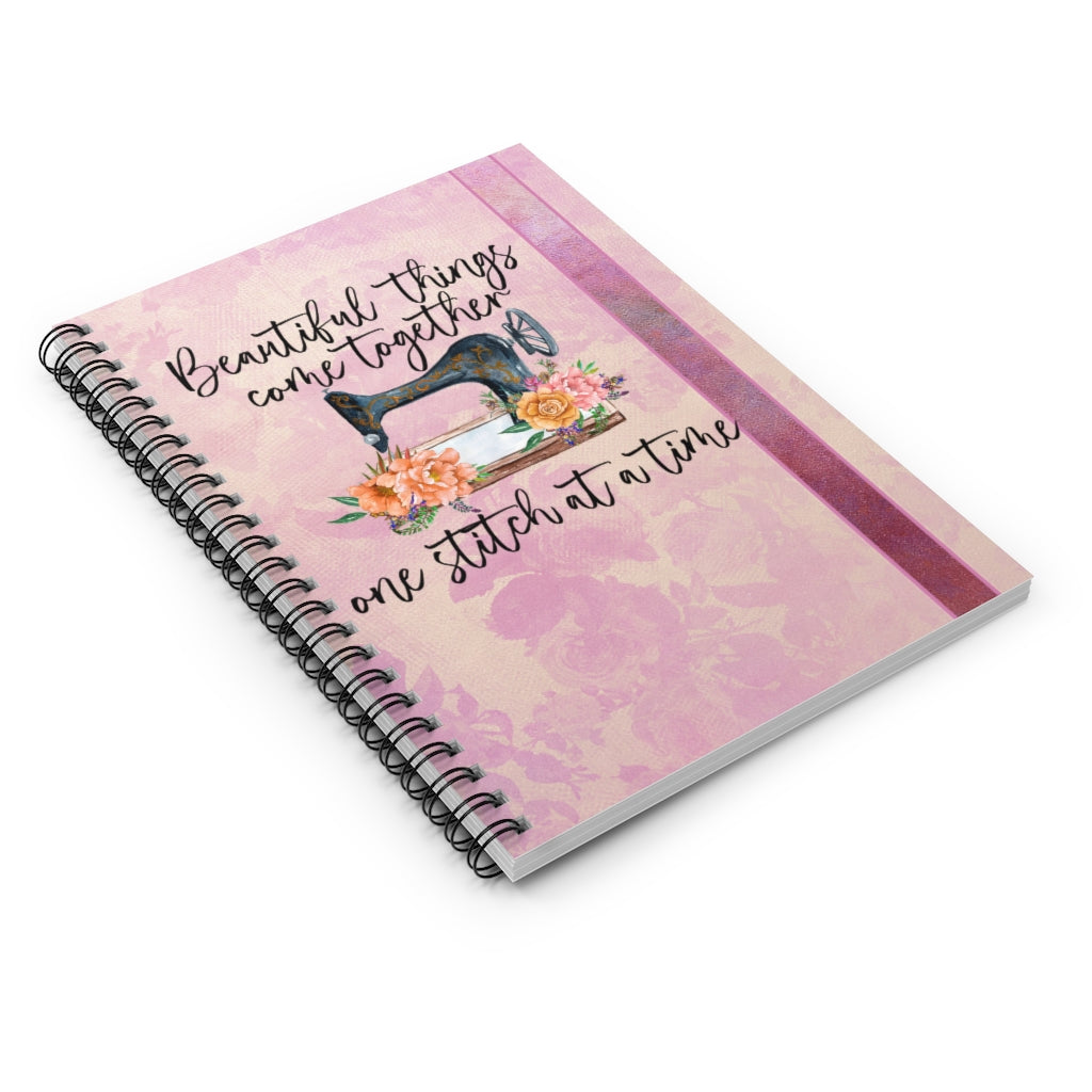 One Stitch At A Time Spiral Notebook - Ruled Line