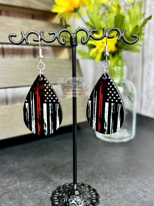 Red Line Flag Earrings