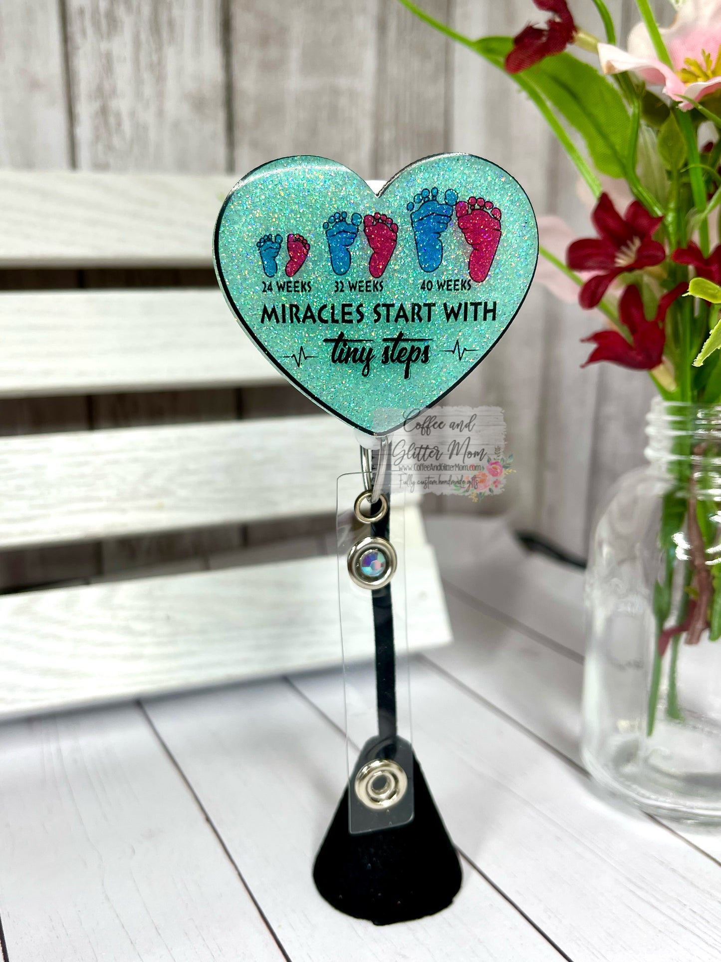 Tiny Steps Heart Designer Badge Reel