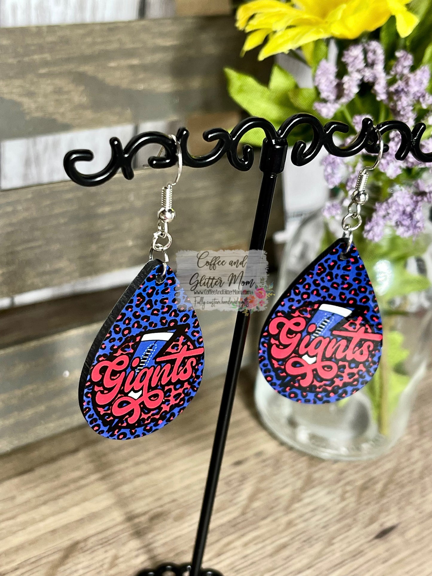 Giants Football Earrings