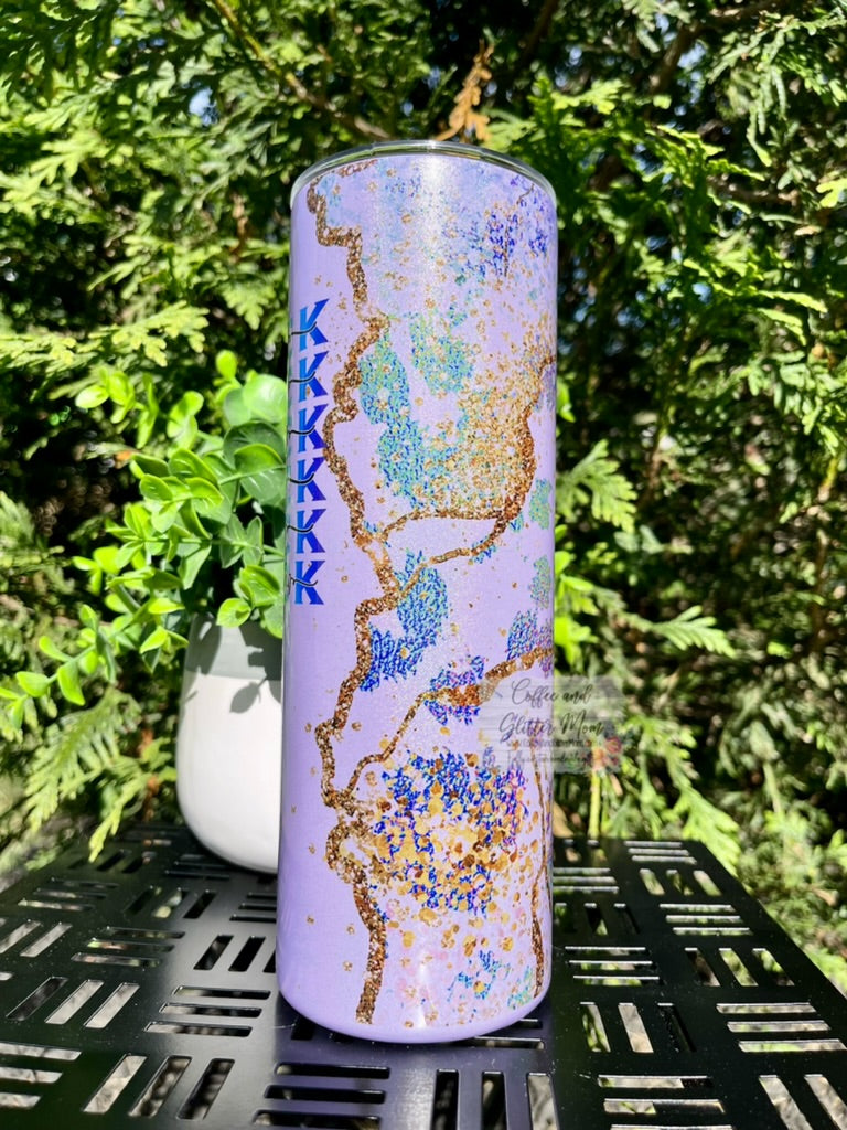 Fuck Everything Purple Cheetah 20oz Skinny Tumbler