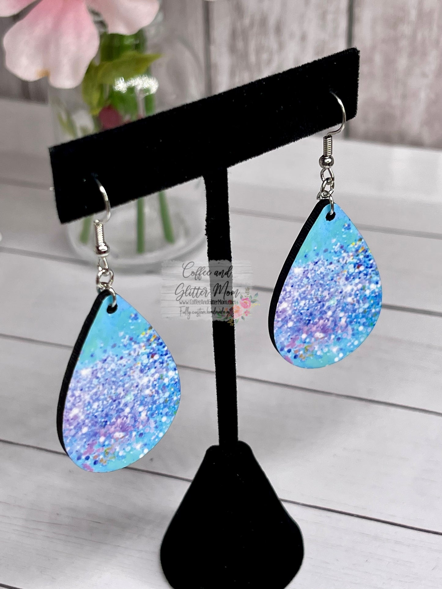 Blue Opal Teardrop Earrings