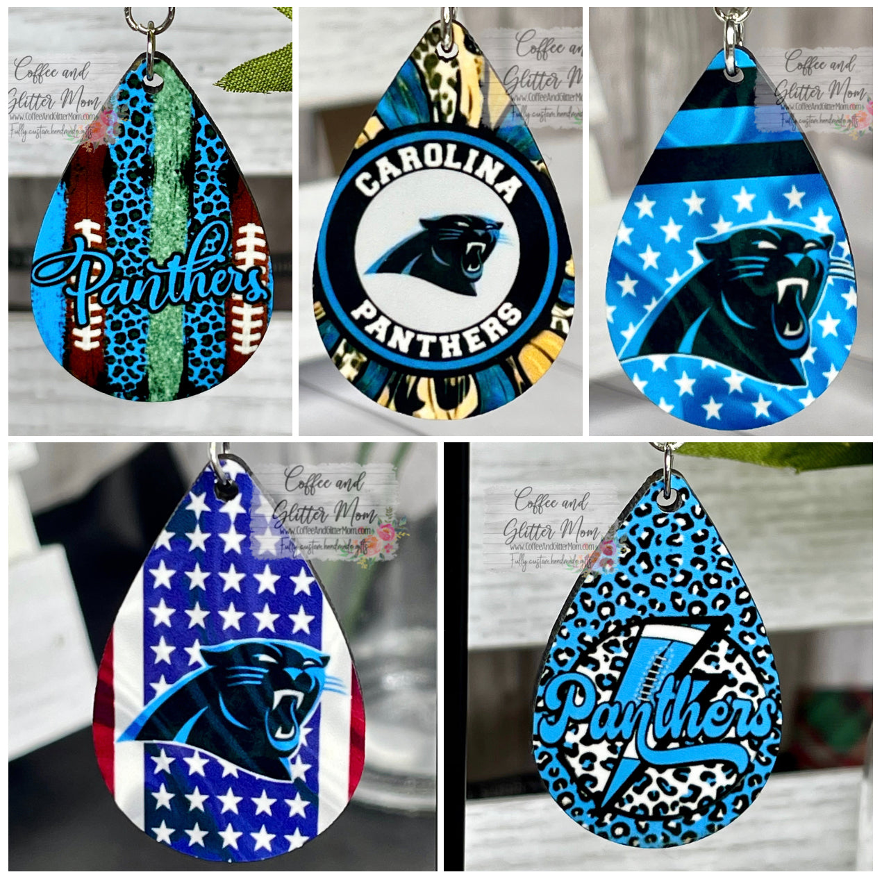 Panthers Football Earrings