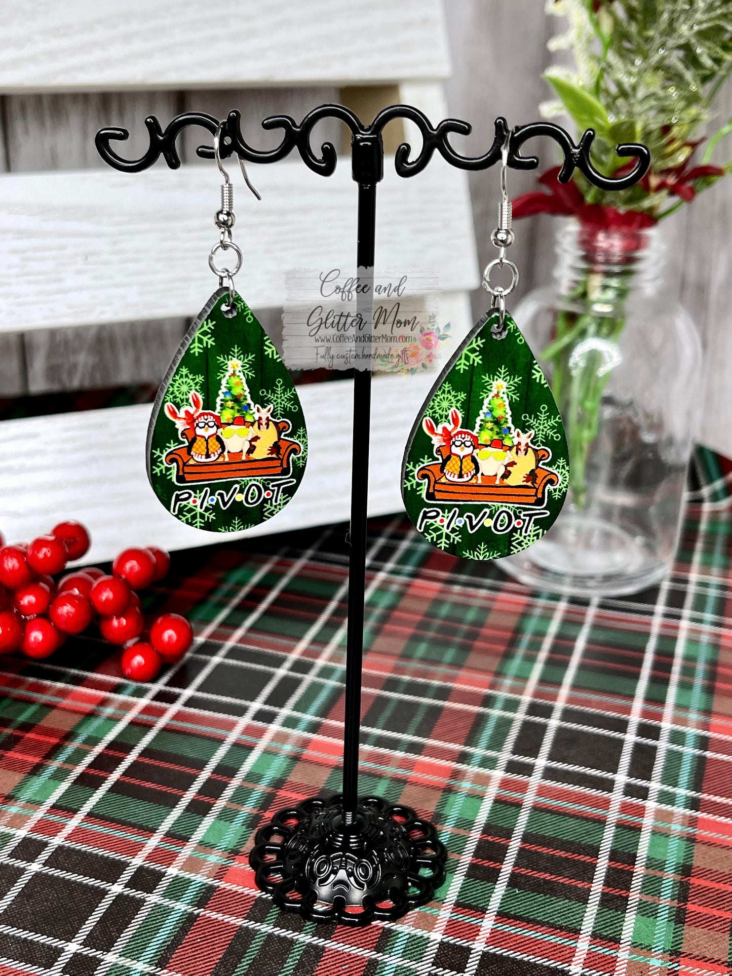 Pivot Friends Christmas Earrings