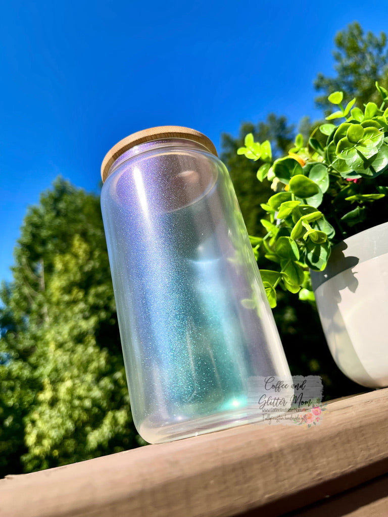 Coffee Makes Me Happy 16oz Pick Your Color Glass Can