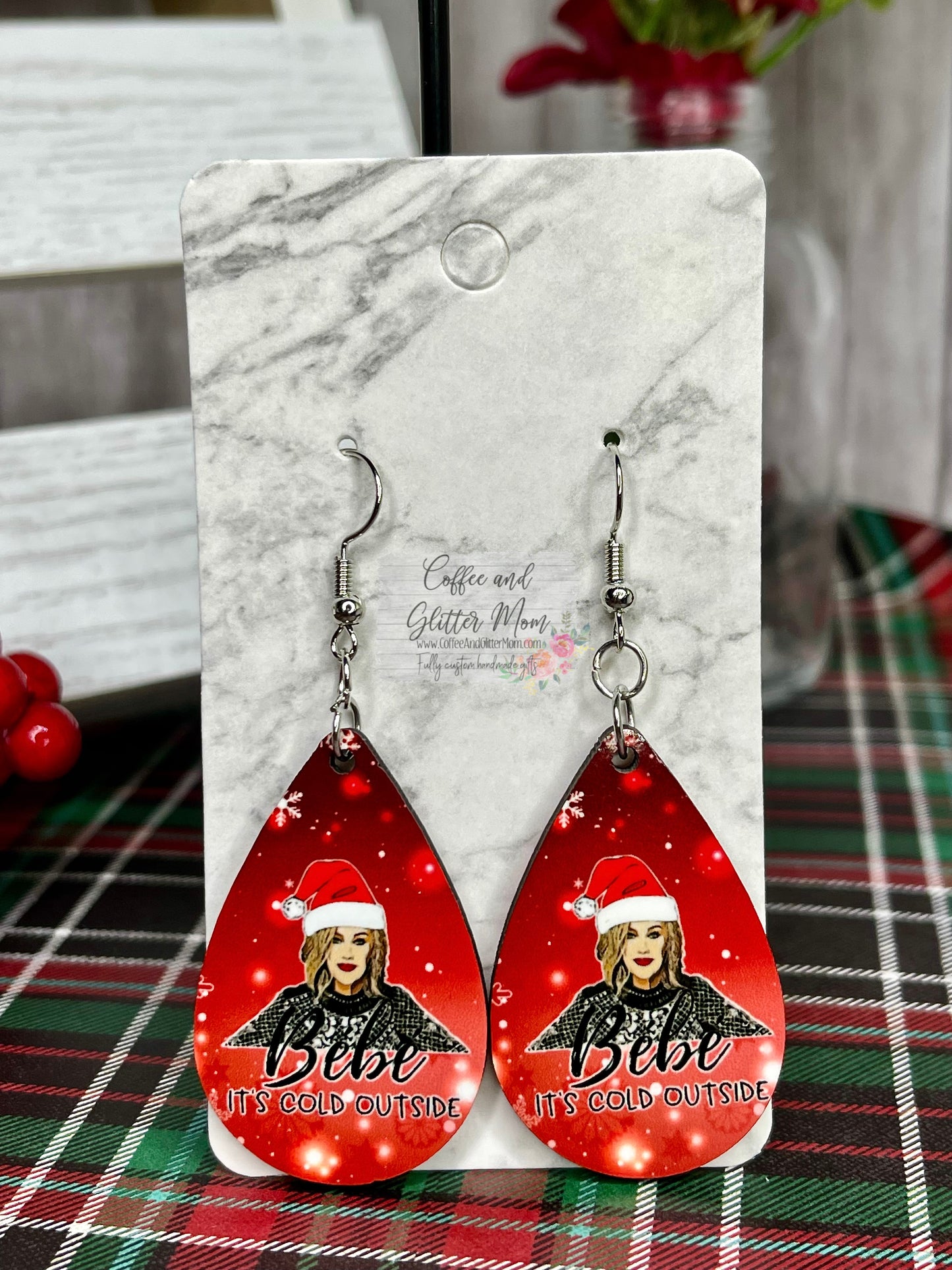 Bebe It's Cold Outside Christmas Earrings