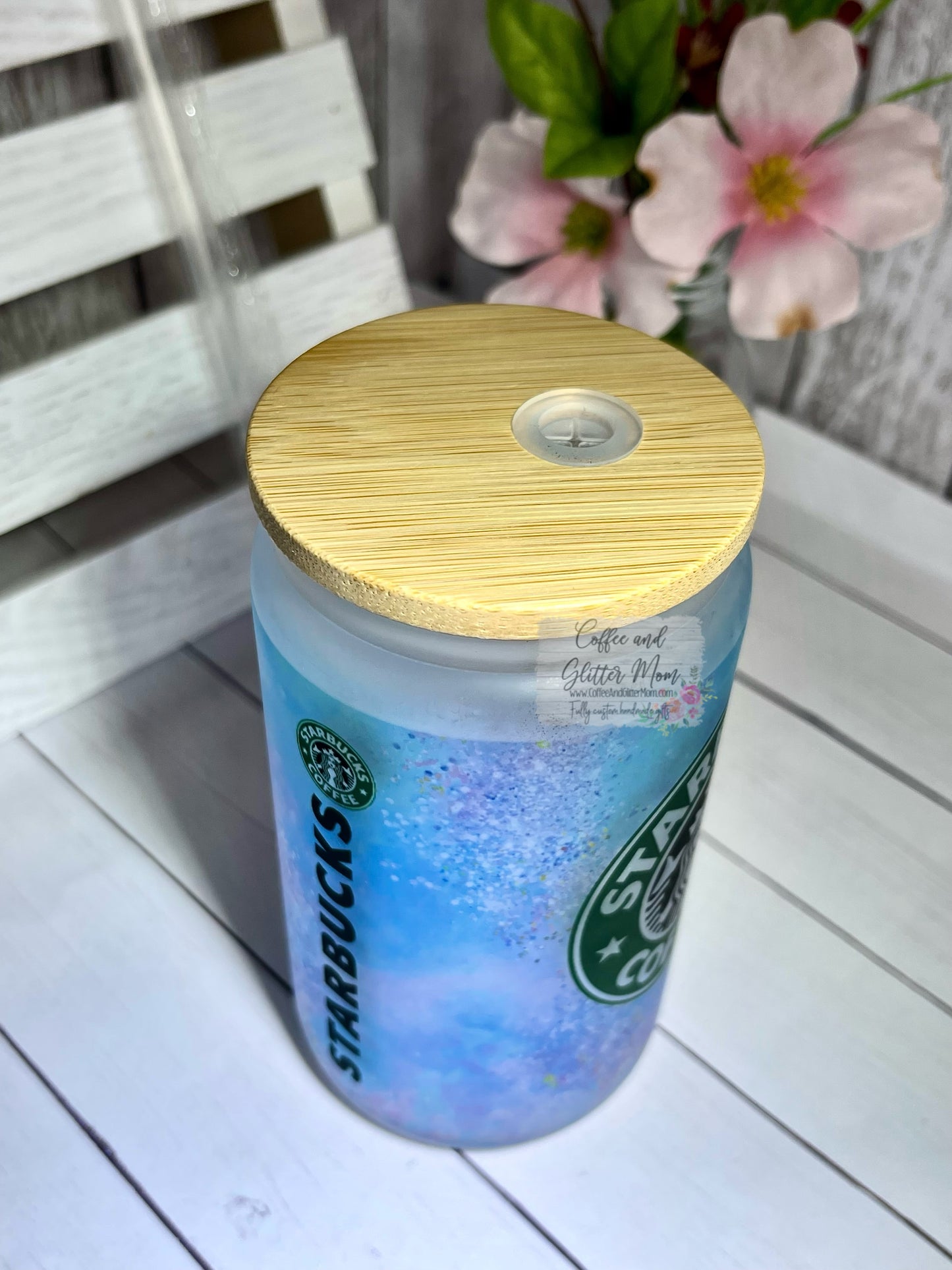 Starbucks Blue Opal 12oz Glass Can