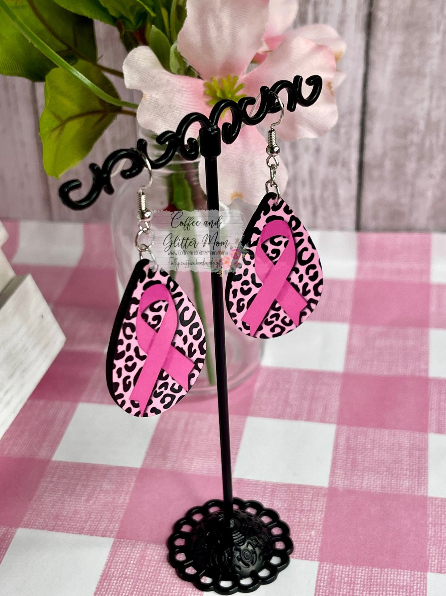 Pink Ribbon Awareness Earrings