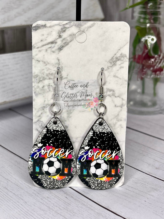 Soccer Mom Tye-Dye Ball Teardrop Earrings