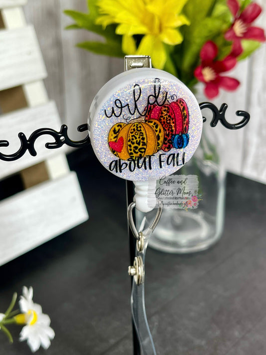 Wild About Fall Pink Opal Badge Reel
