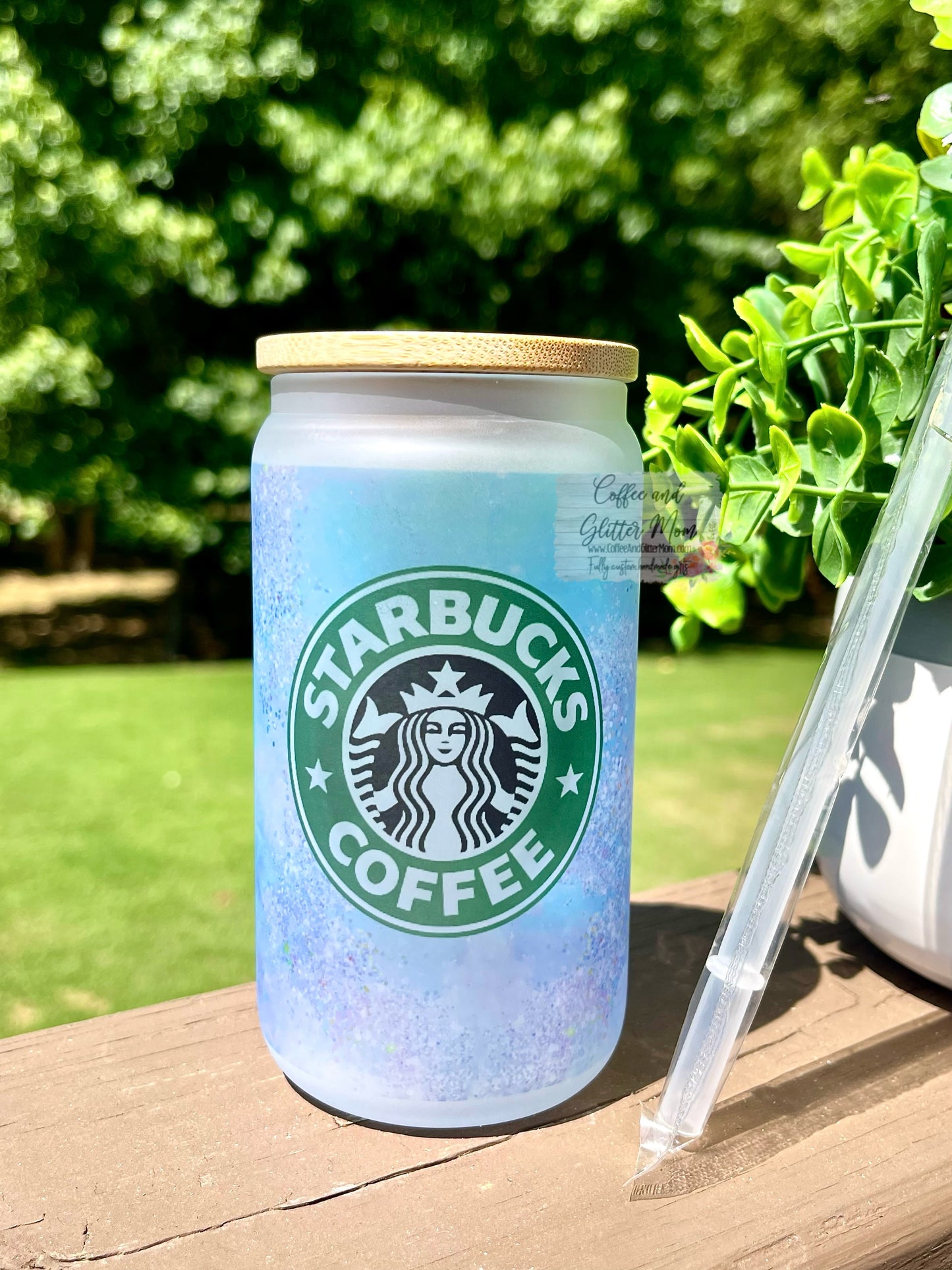 Starbucks Blue Opal 12oz Glass Can