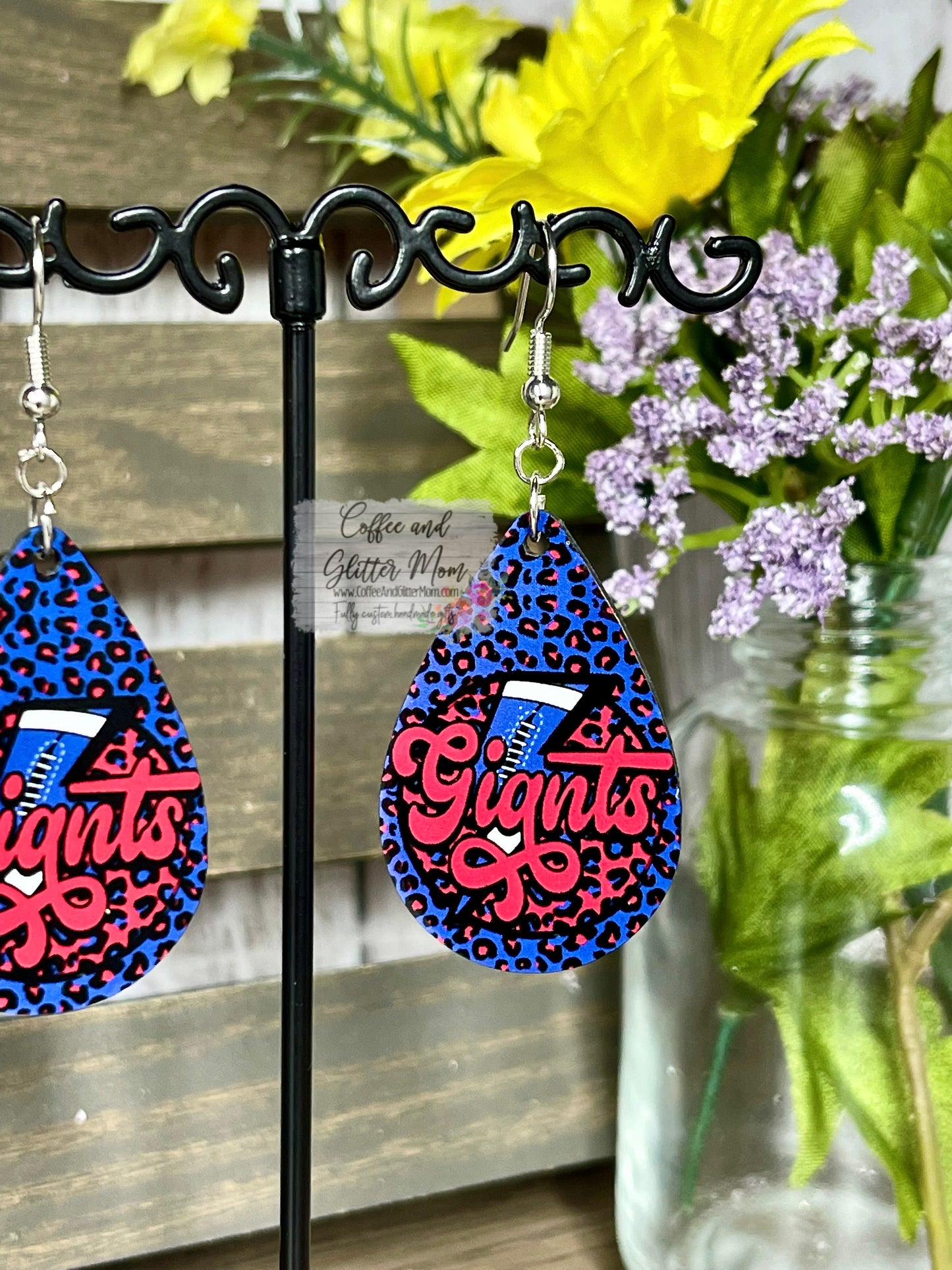 Giants Football Earrings