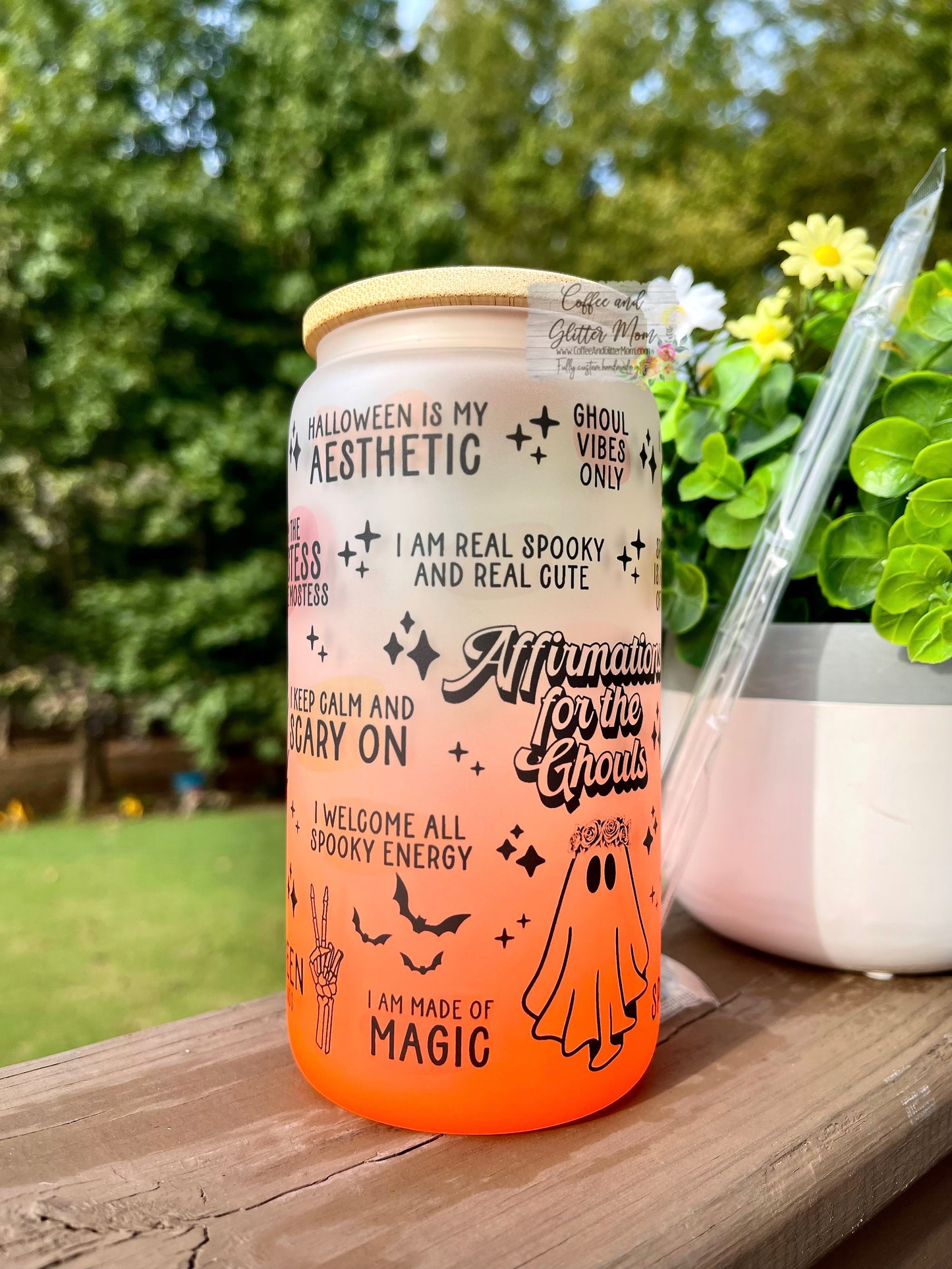 Affirmations for the Ghouls 16oz Ombré Glass Can