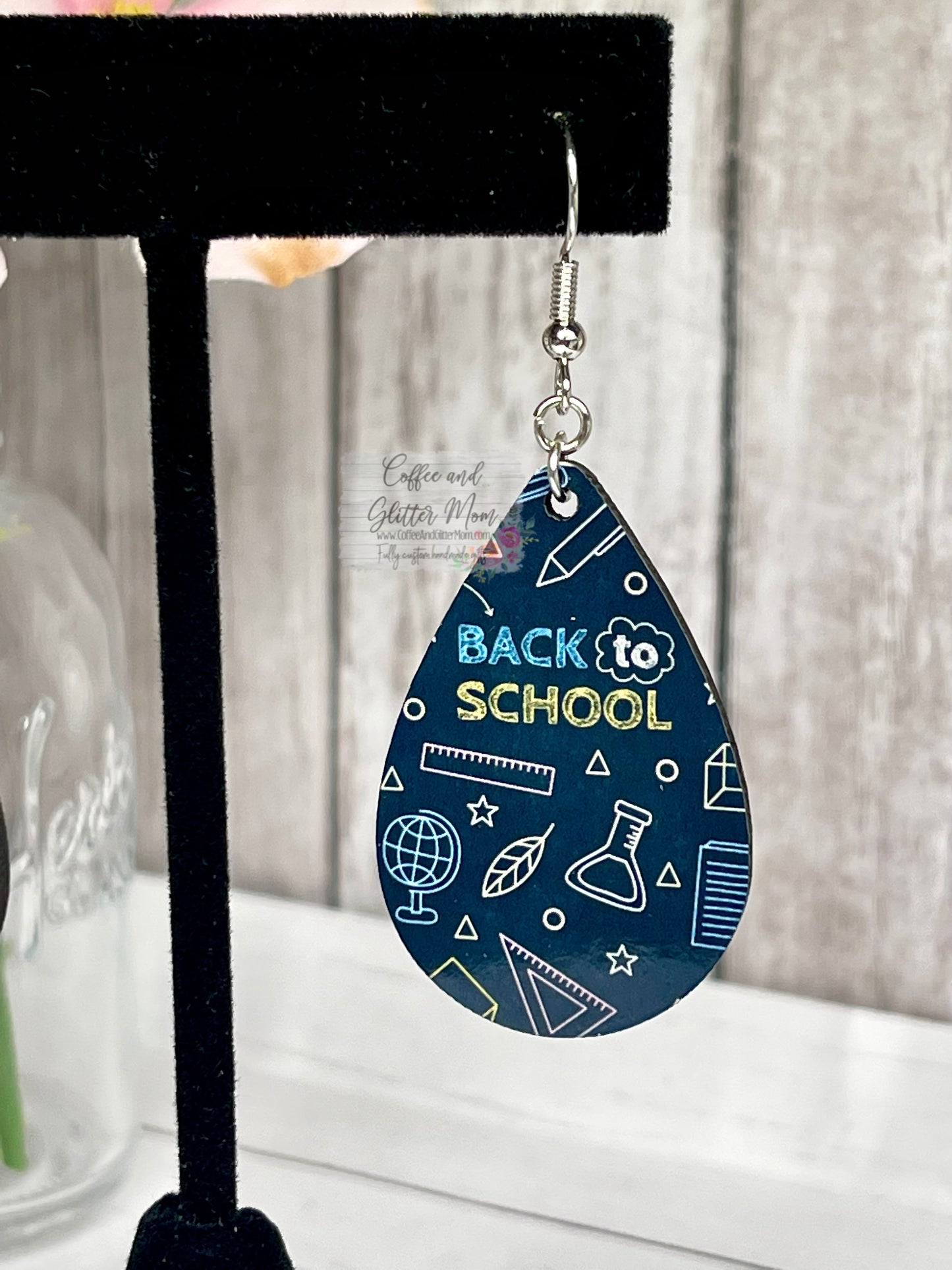 Back to School Blackboard Teardrop Earrings