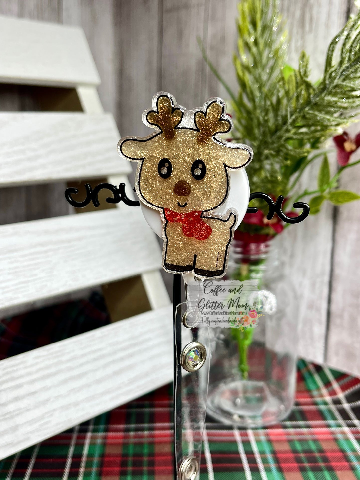 Baby Reindeer Christmas Badge Reel