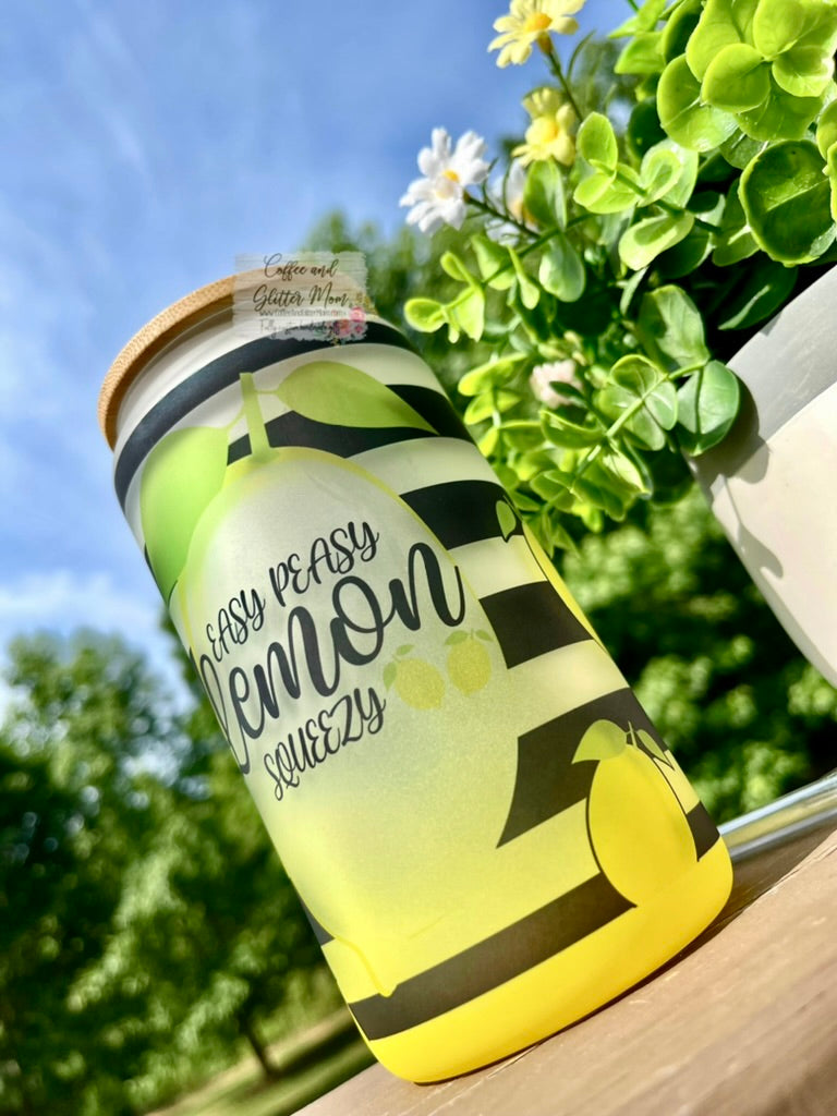 Easy Peasy Lemon Squeezy Glass Can