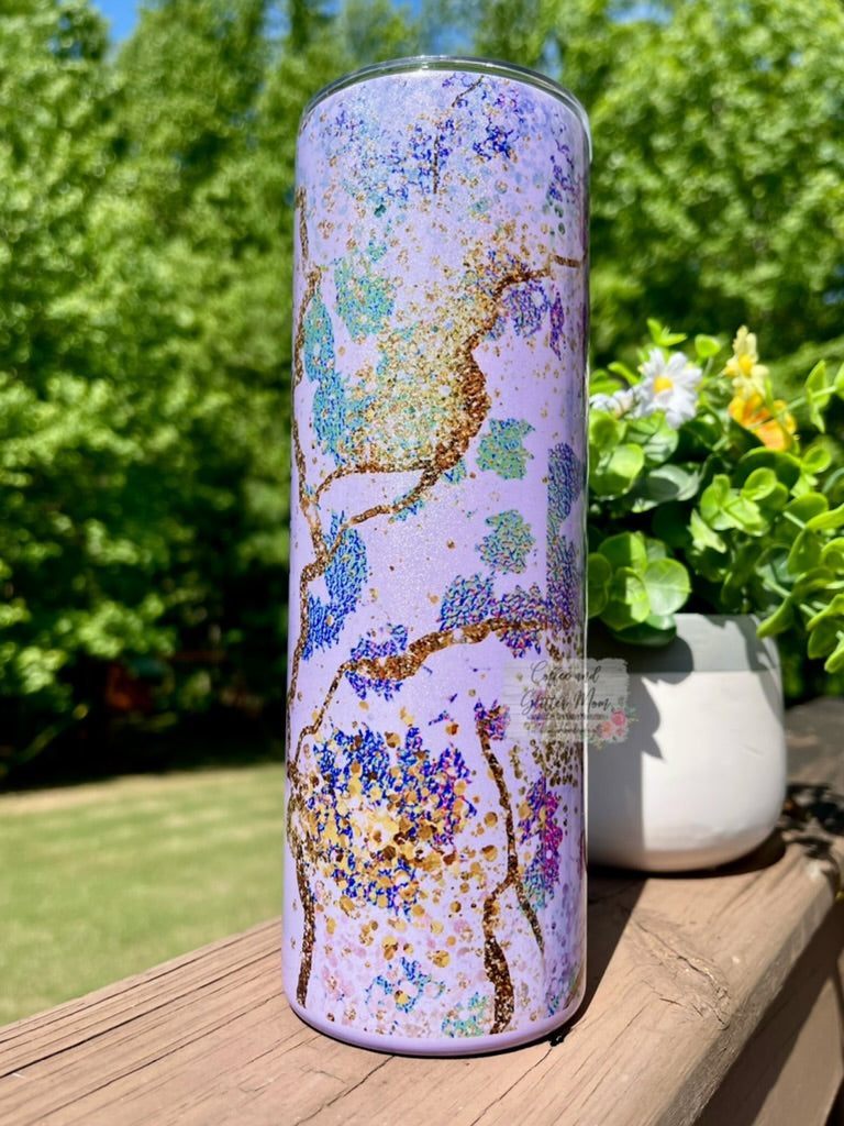 Fuck Everything Purple Cheetah 20oz Skinny Tumbler