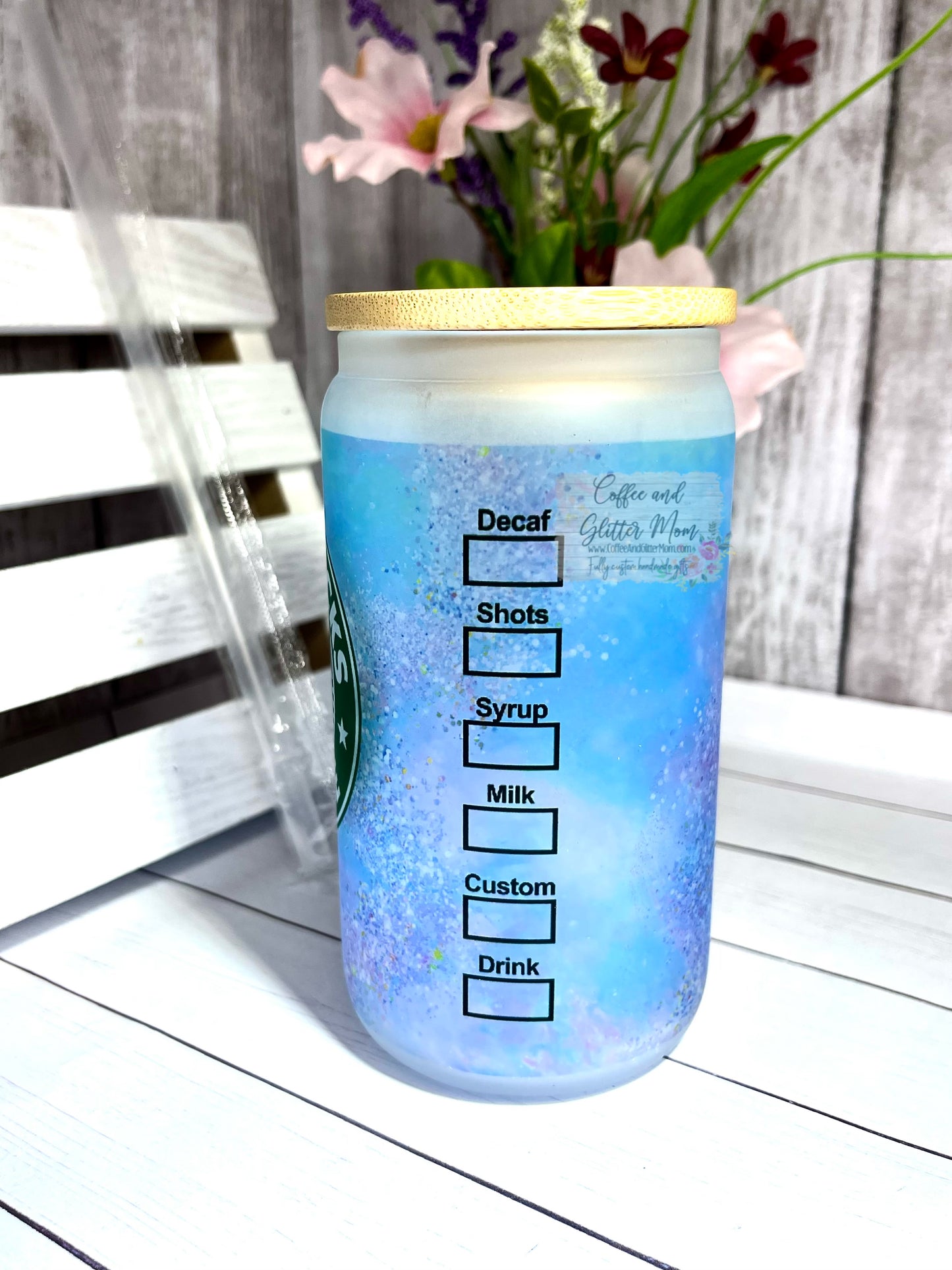 Starbucks Blue Opal 12oz Glass Can