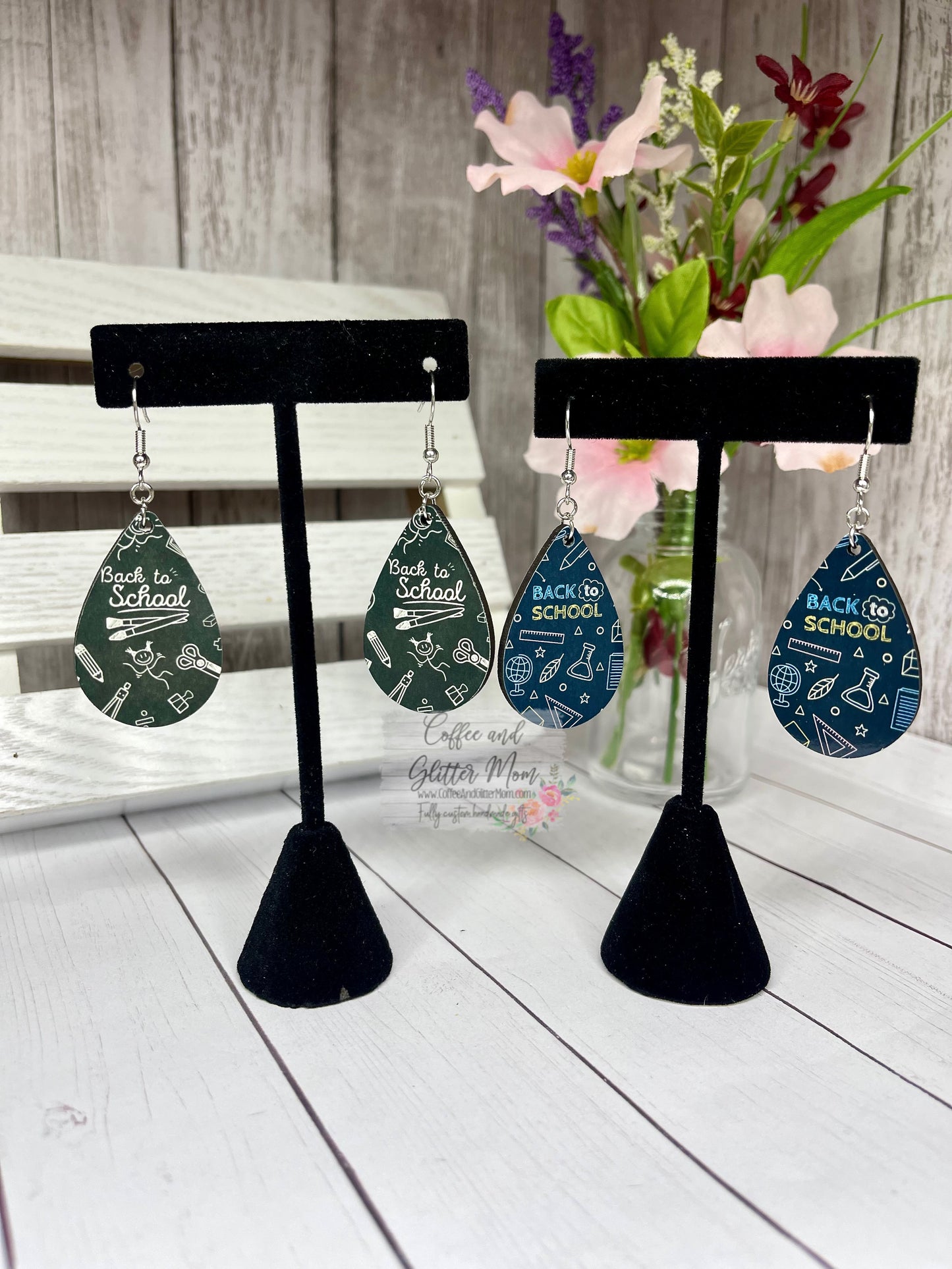 Back to School Blackboard Teardrop Earrings