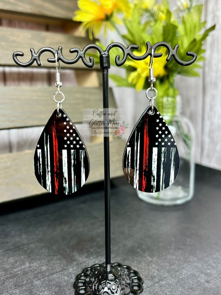 Red Line Flag Earrings
