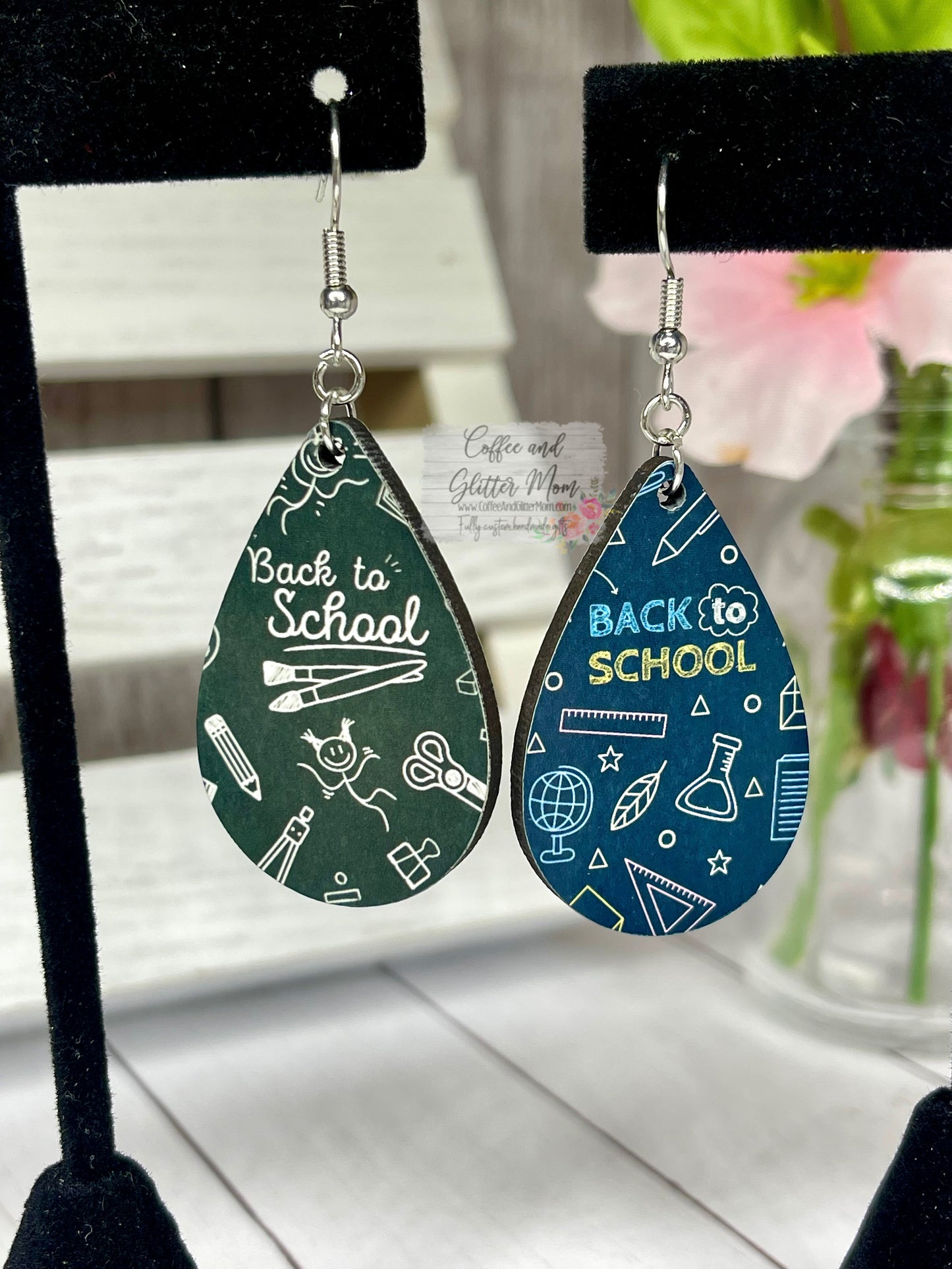 Back to School Blackboard Teardrop Earrings