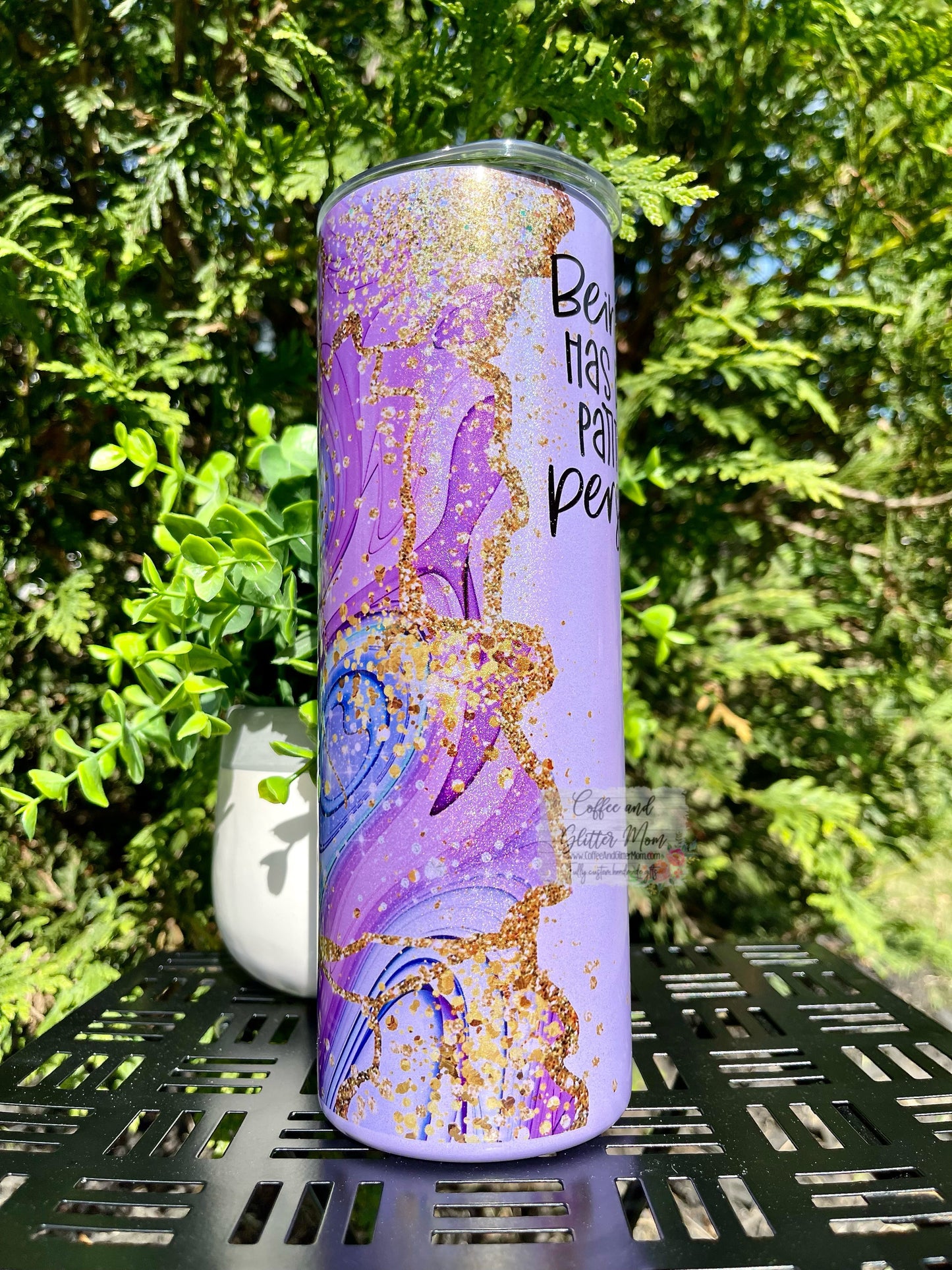 Being Tired has Become Part Of My Personality 20oz Purple Rainbow Skinny Tumbler