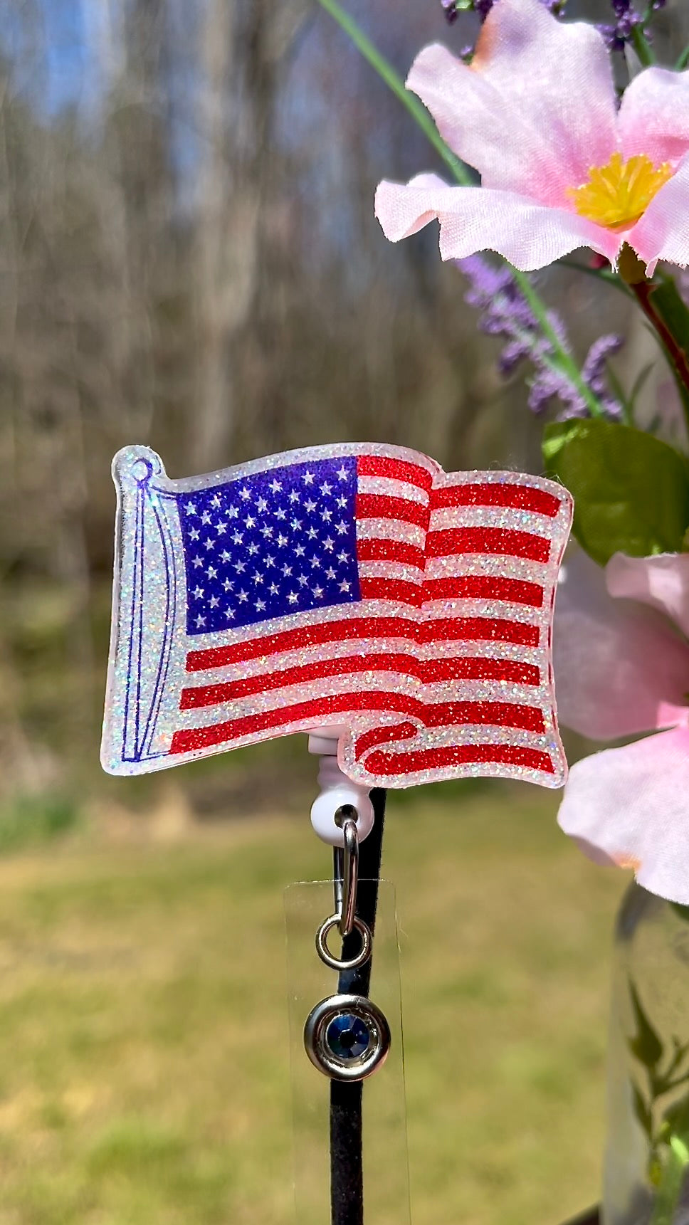 American Flag Designer Badge Reel