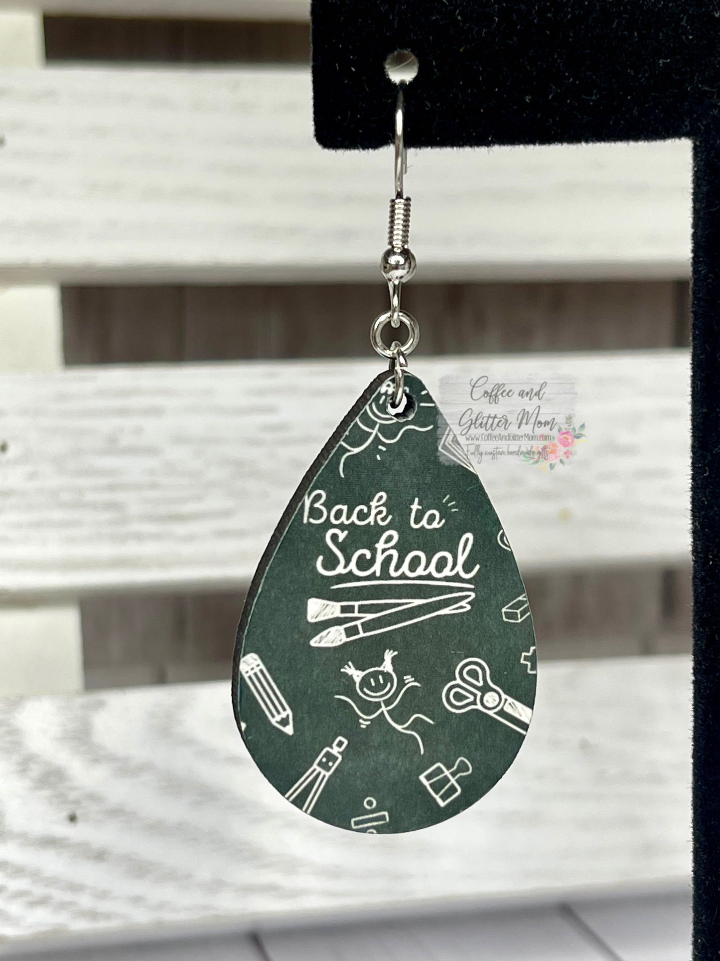 Back to School Blackboard Teardrop Earrings