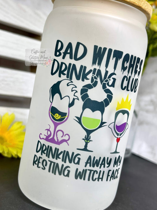 Bad Witches Drinking Club 12oz Frosted Glass Can