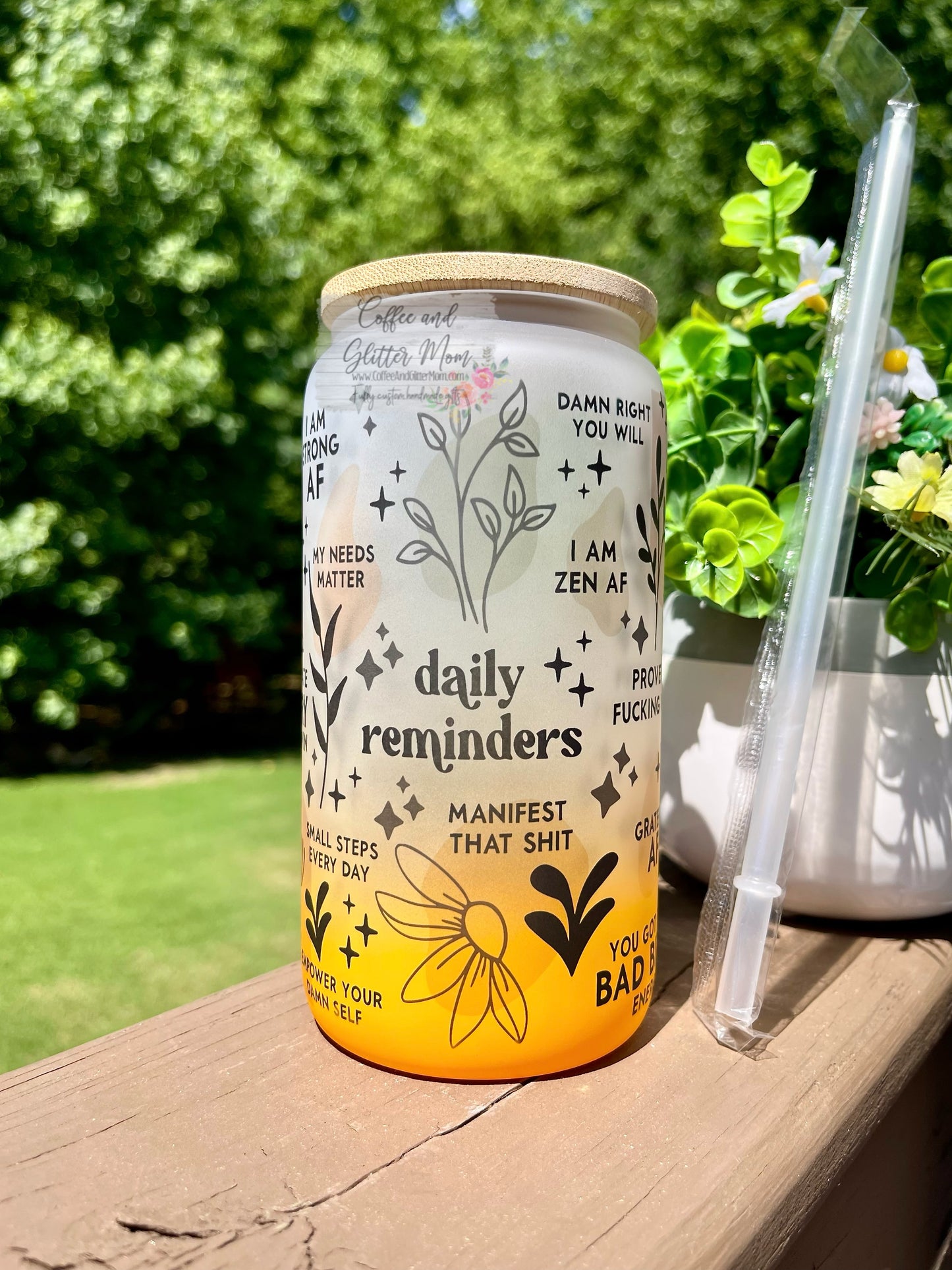 Daily Reminders (NSFW version) Any Color 16oz Glass Can