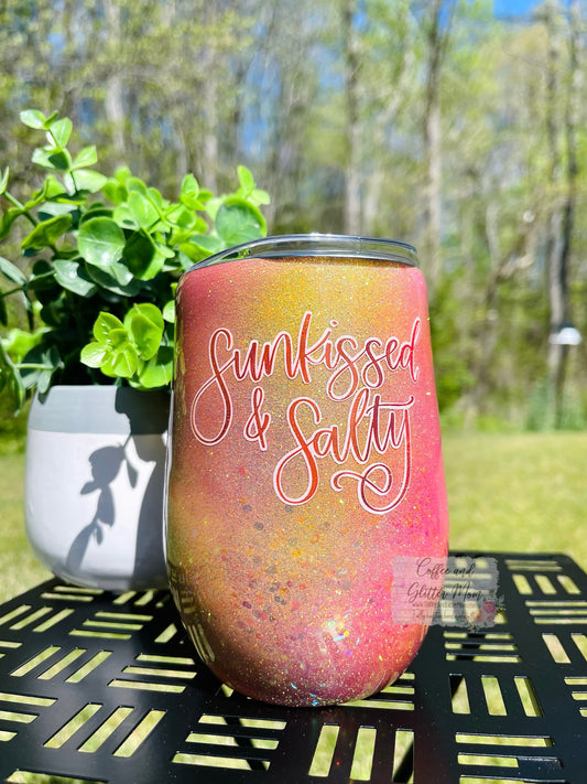 Sunkissed & Salty 15oz Wine Tumbler with Lid and Straw