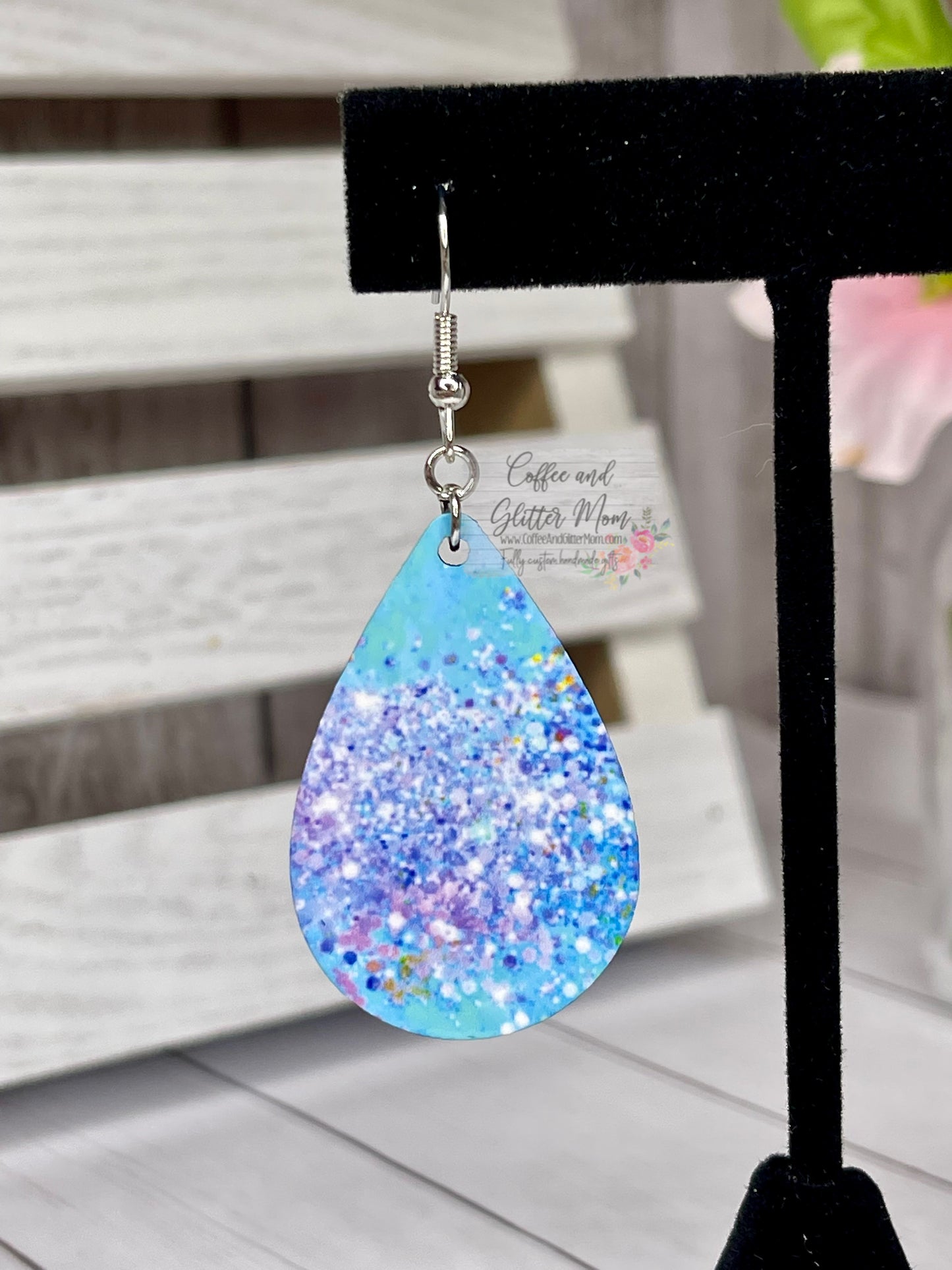 Blue Opal Teardrop Earrings