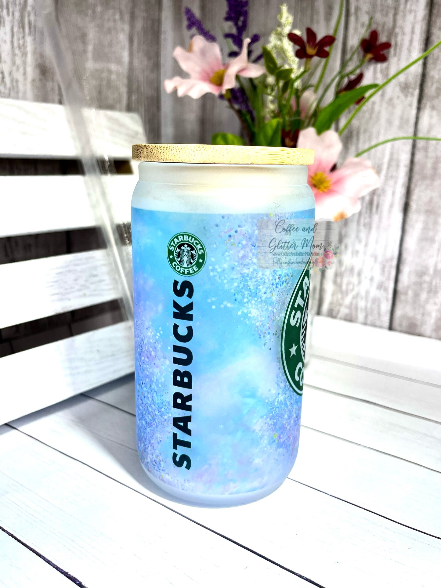 Starbucks Blue Opal 12oz Glass Can