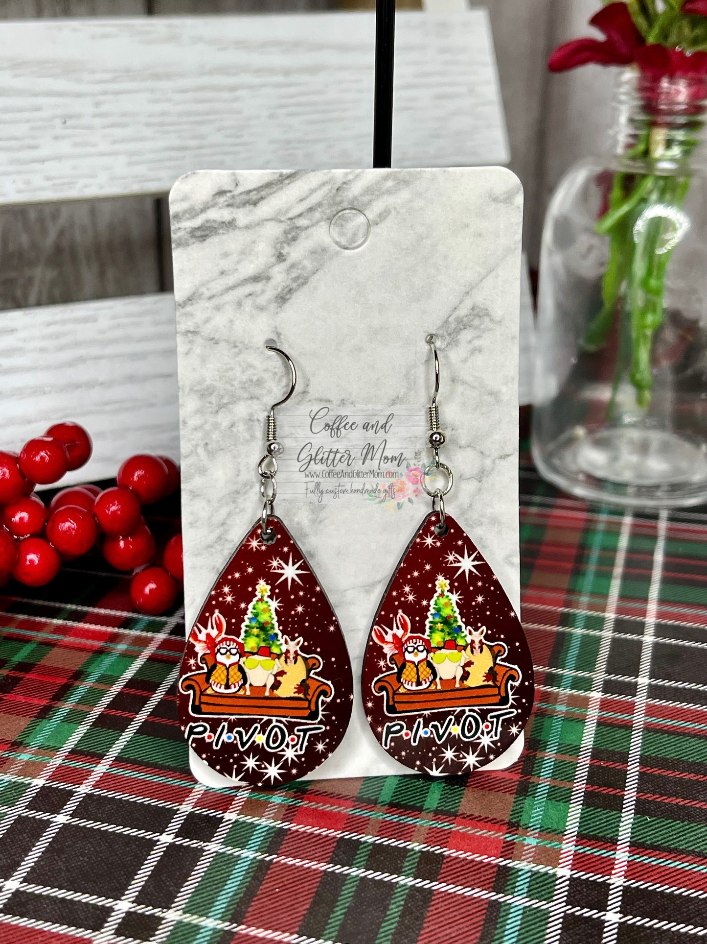 Pivot Friends Christmas Earrings