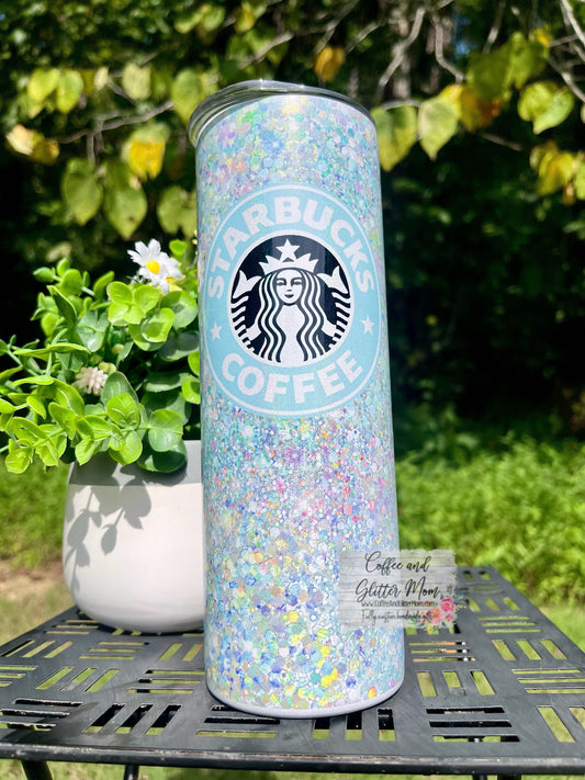 Blue Opal Starbucks Coffee 20oz Mint Rainbow Skinny Tumbler