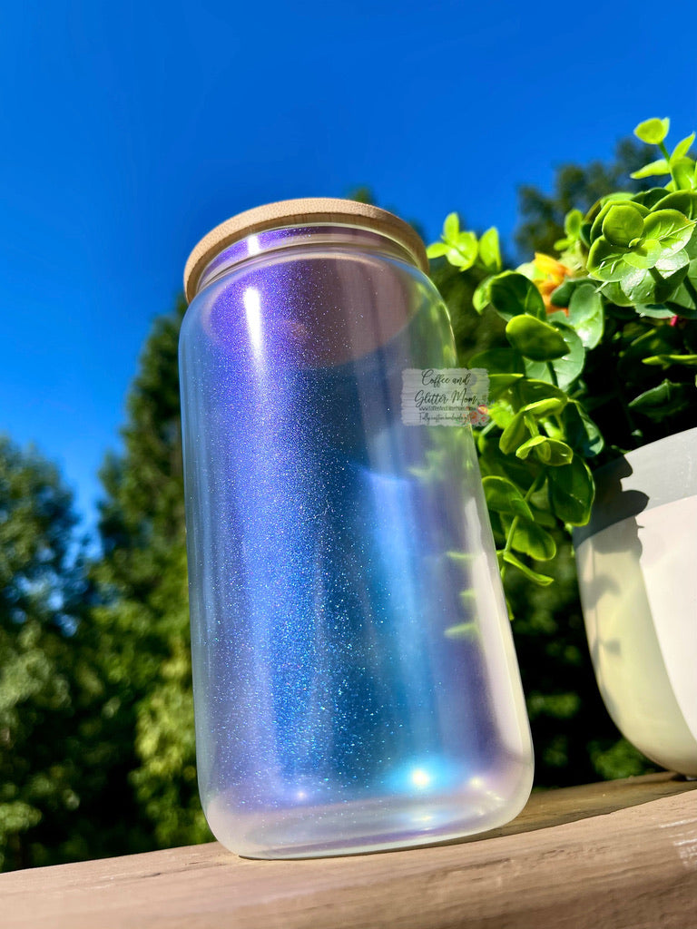 Coffee Makes Me Happy 16oz Pick Your Color Glass Can