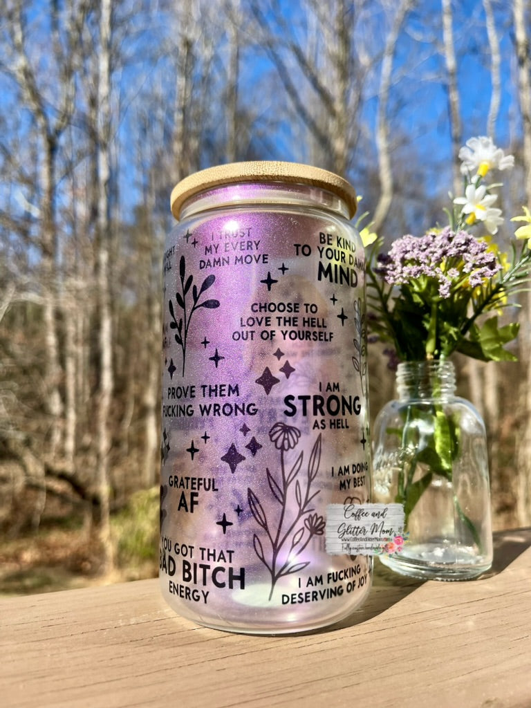 NSFW Daily Reminders 16oz Iridescent Glass Can