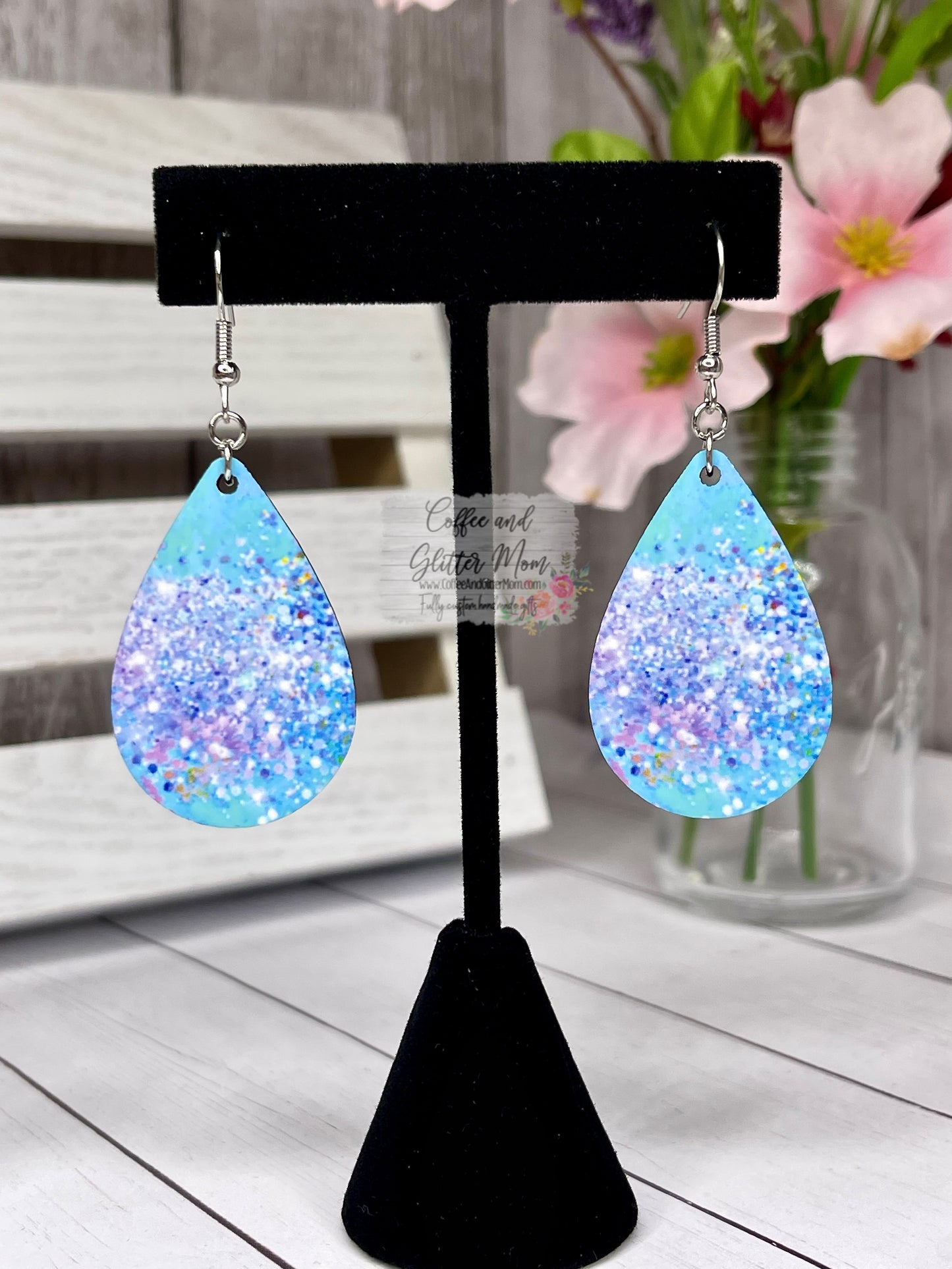 Blue Opal Teardrop Earrings