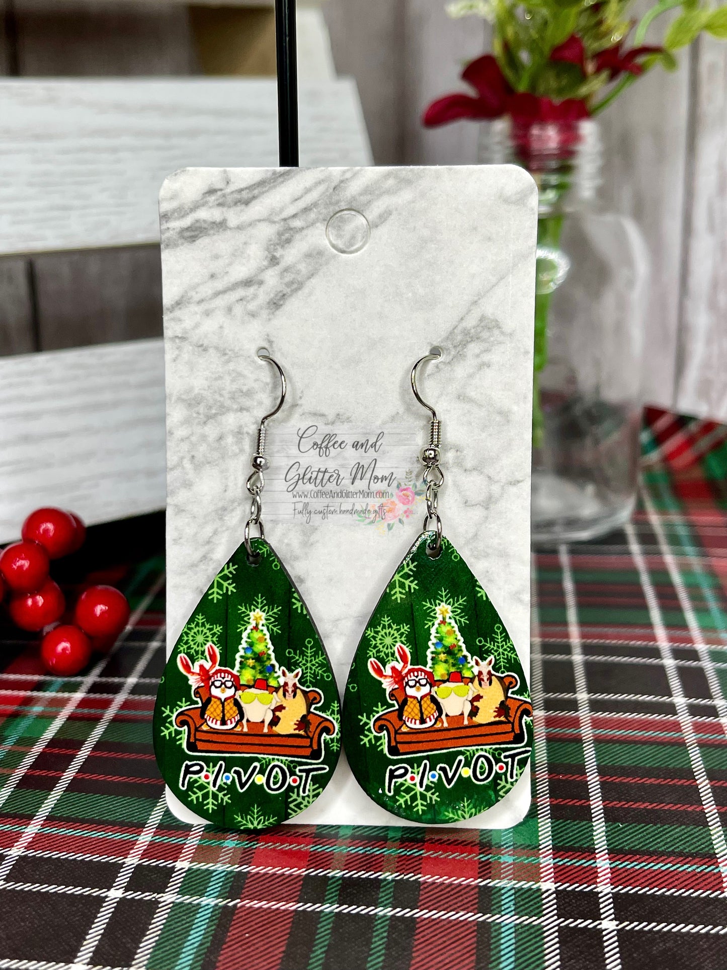 Pivot Friends Christmas Earrings