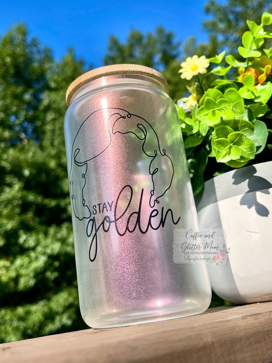 Stay Golden Pick Your Color Glass Can