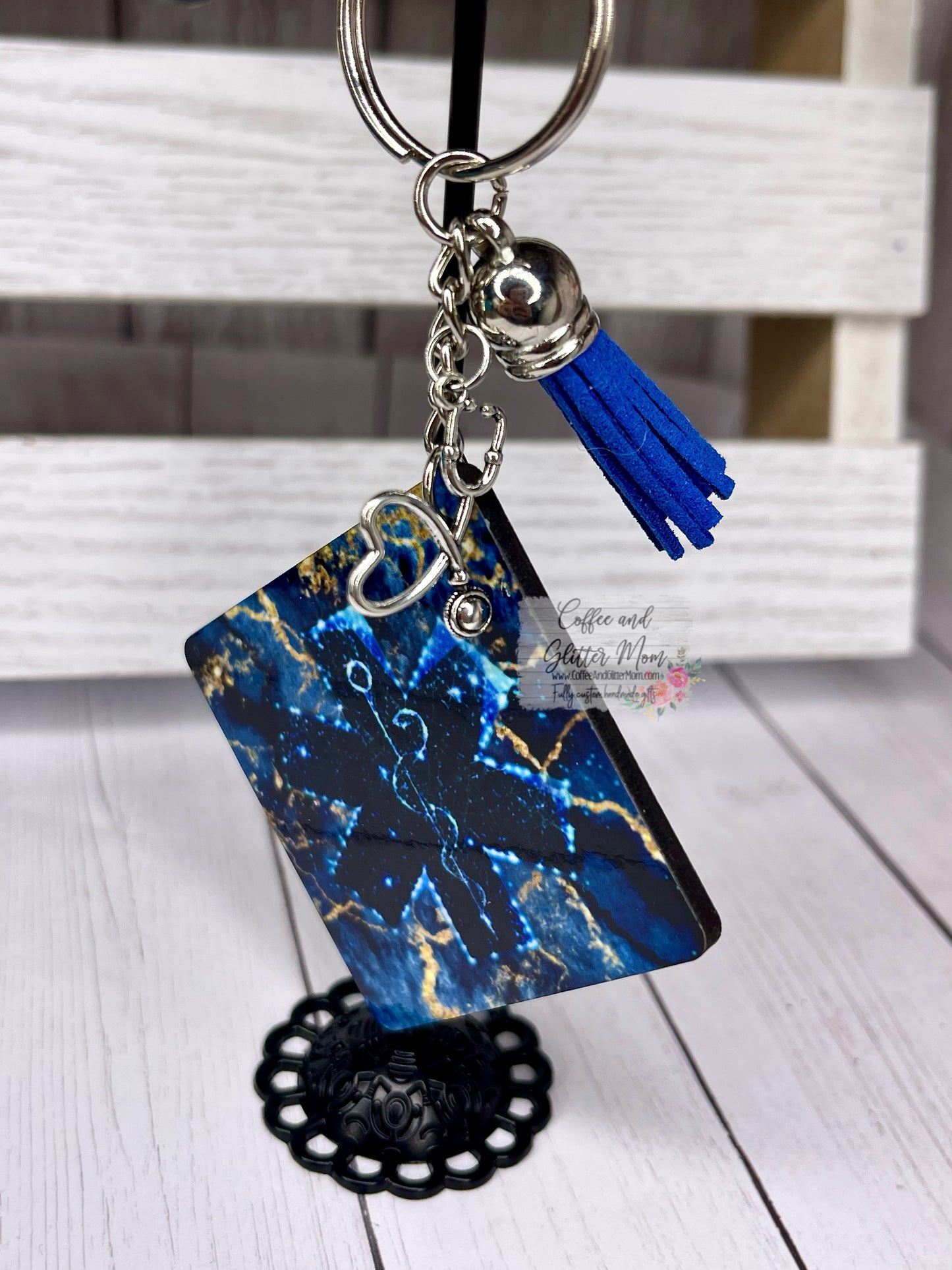 Marble Star of Life Keychain