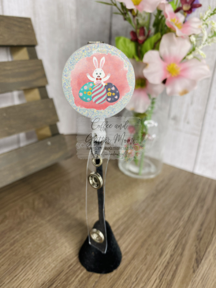 Easter Bunny with Eggs Badge Reel