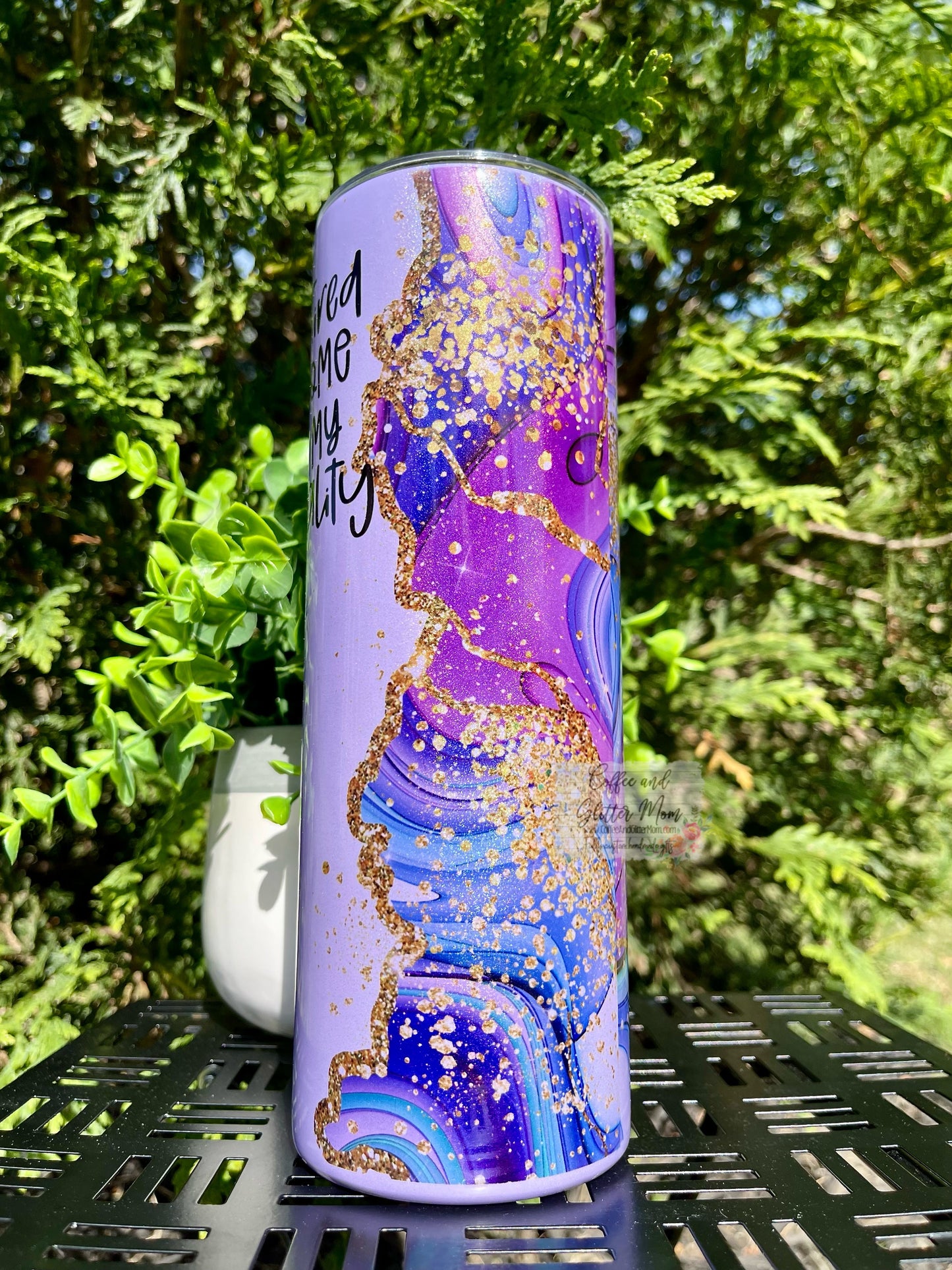 Being Tired has Become Part Of My Personality 20oz Purple Rainbow Skinny Tumbler