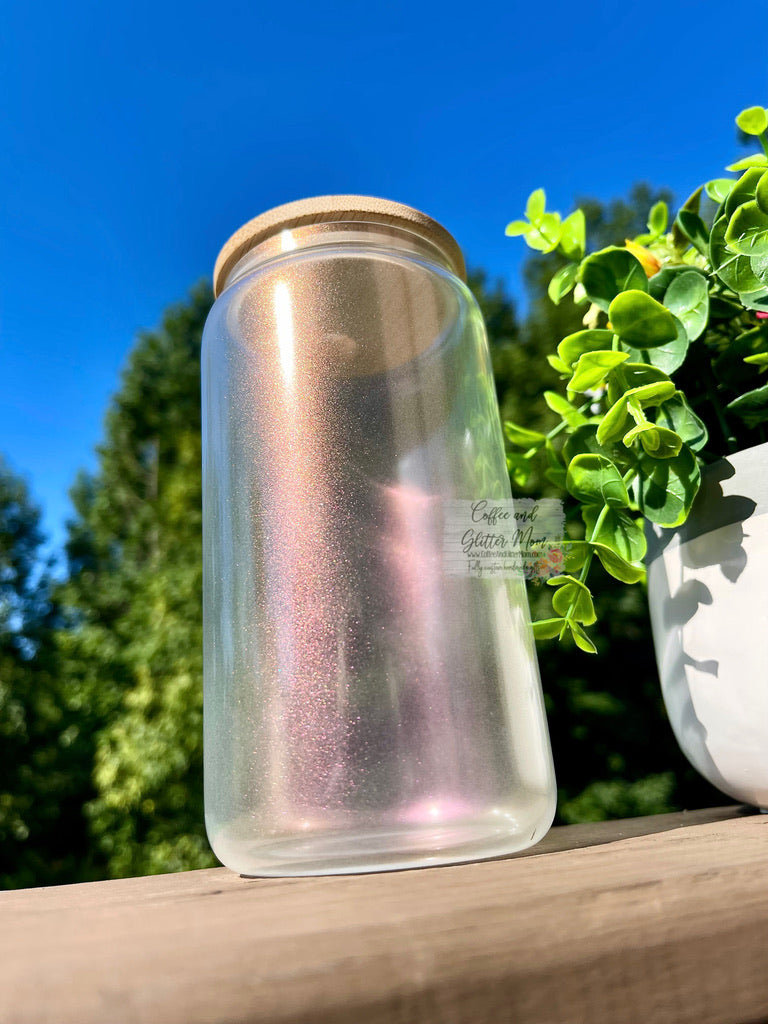 Coffee Makes Me Happy 16oz Pick Your Color Glass Can