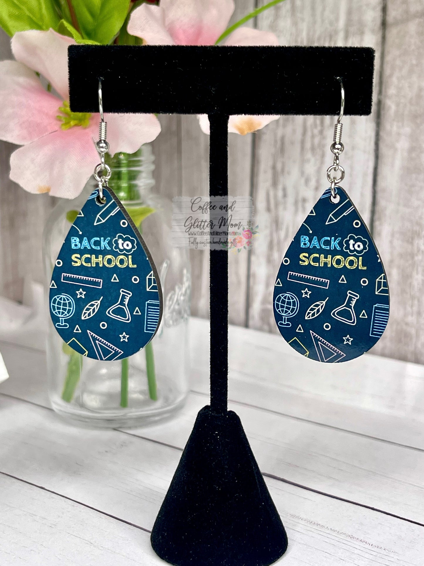 Back to School Blackboard Teardrop Earrings