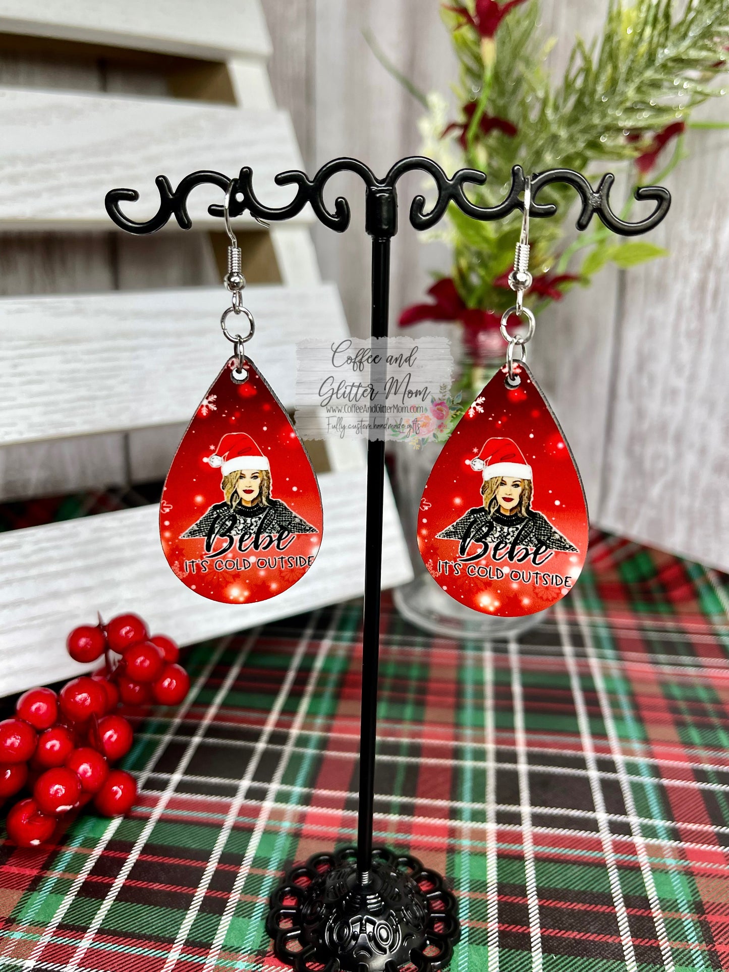 Bebe It's Cold Outside Christmas Earrings