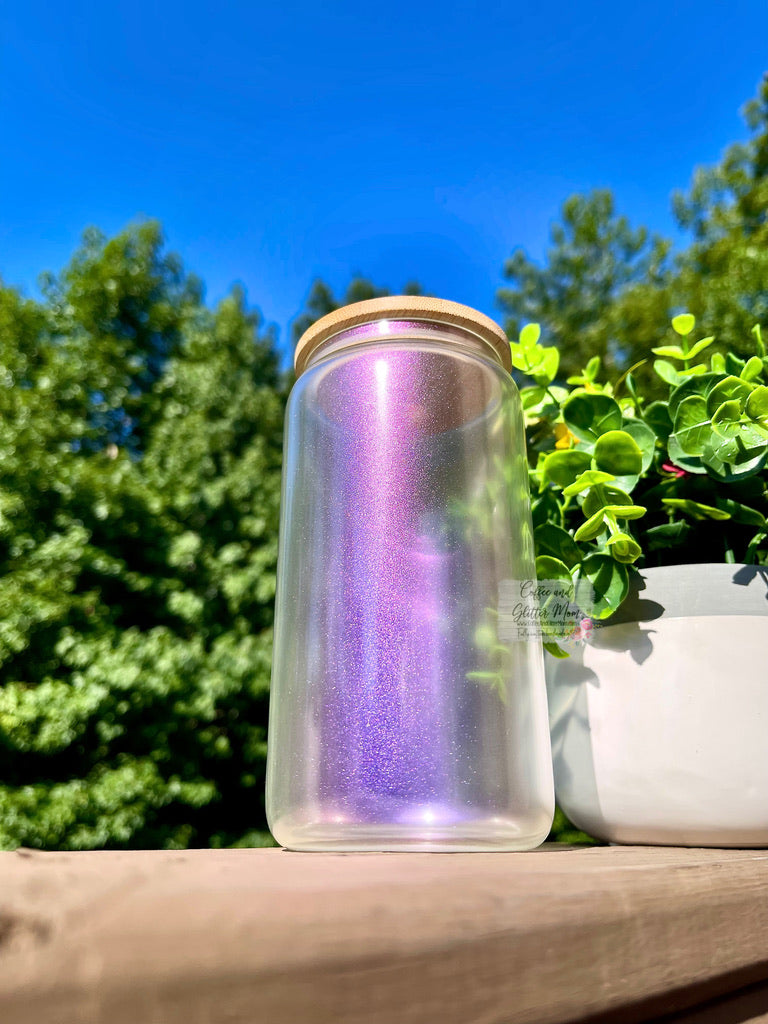 Custom Frosted, Iridescent or Ombre Glass Can