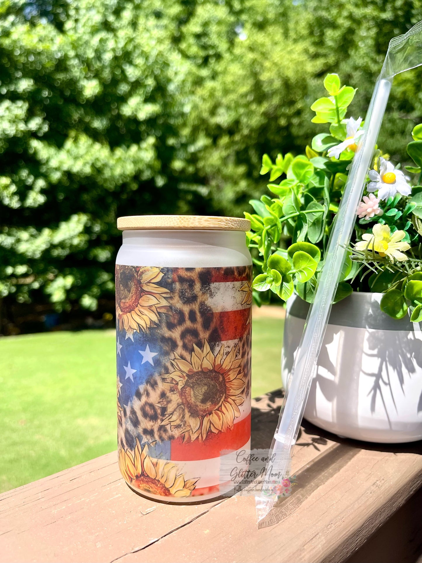 American Sunflower 12oz Glass Can