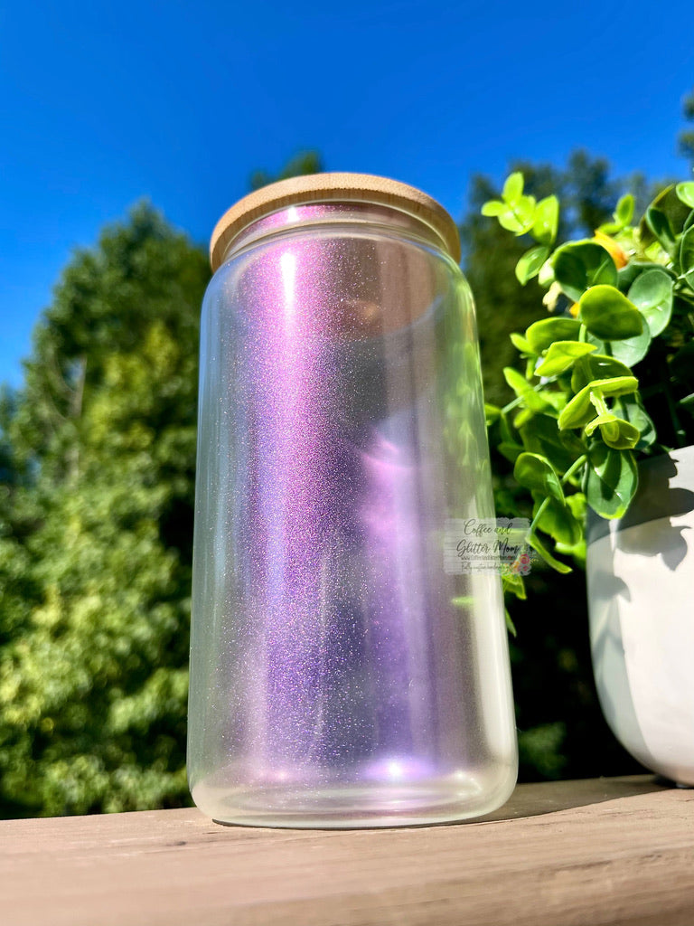 Coffee Makes Me Happy 16oz Pick Your Color Glass Can