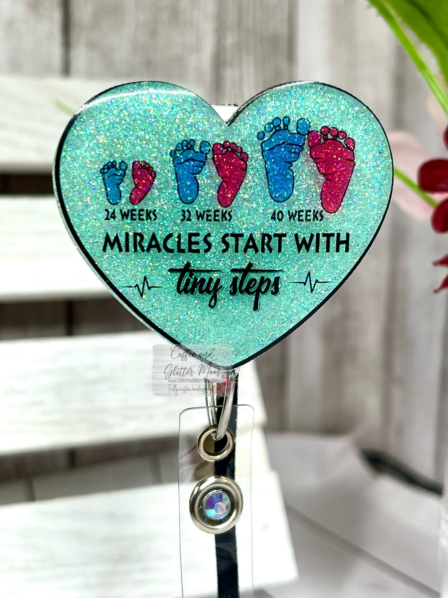 Tiny Steps Heart Designer Badge Reel